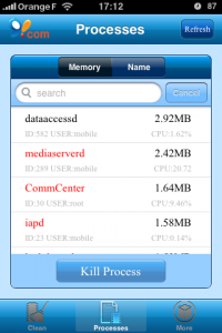 quelques process sur mon iPhone
