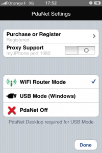 Et voila, PDAnet est enregistré et il n'y a pas de quoi être fier...